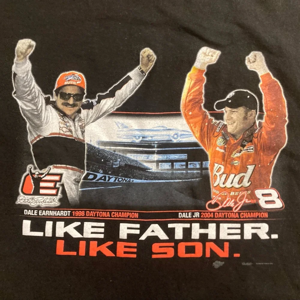 VTG Y2K Dale Earnhardt Sr Jr NASCAR Racing Chase Authentics Black T Shirt XL - Picture 1 of 5